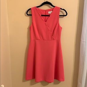Elle size 4 Pink Fit & Flare dress with Scallops